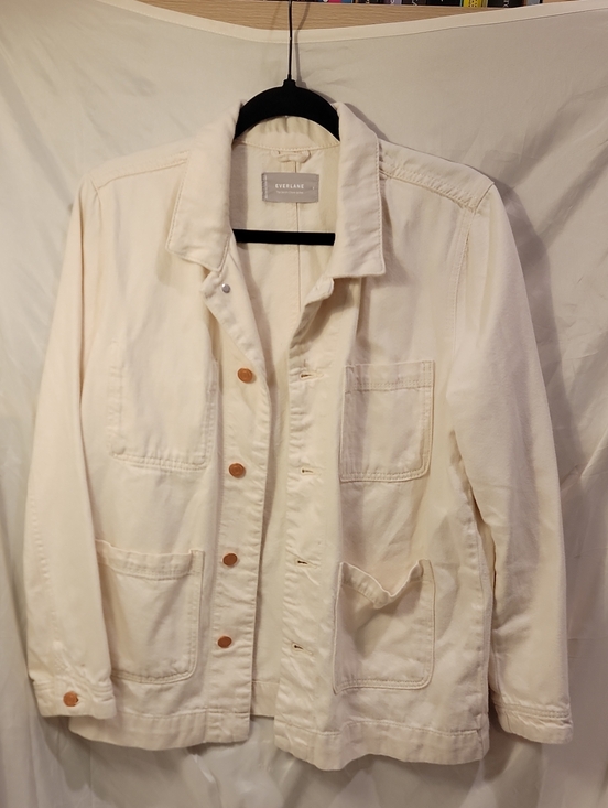 Everlane Jackets & Blazers - Everlane Cream Utility Jean Jacket with Patch Pockets